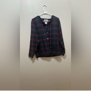 Tally Ho Navy and Red Knit Vintage Sweater